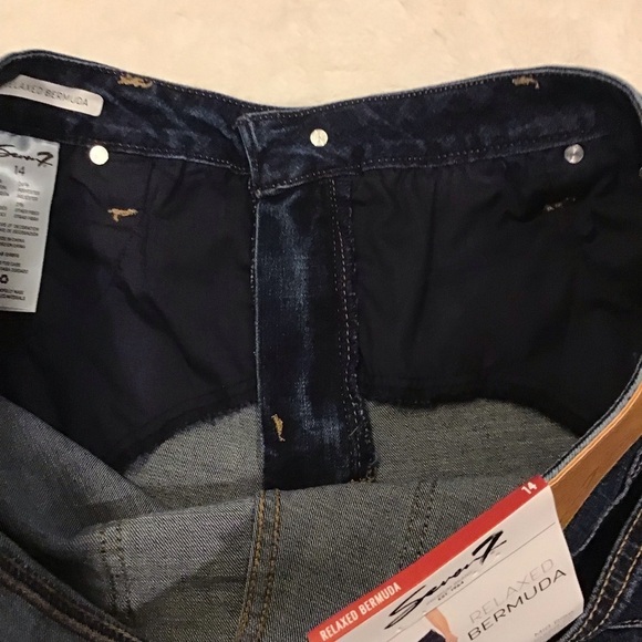 Seven7 New Size 14 Relaxed Bermuda Denim Women’s Jeans Shorts Cuffed Hem - Picture 7 of 12
